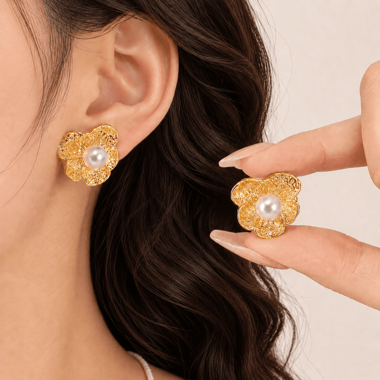Gold Floral Earrings