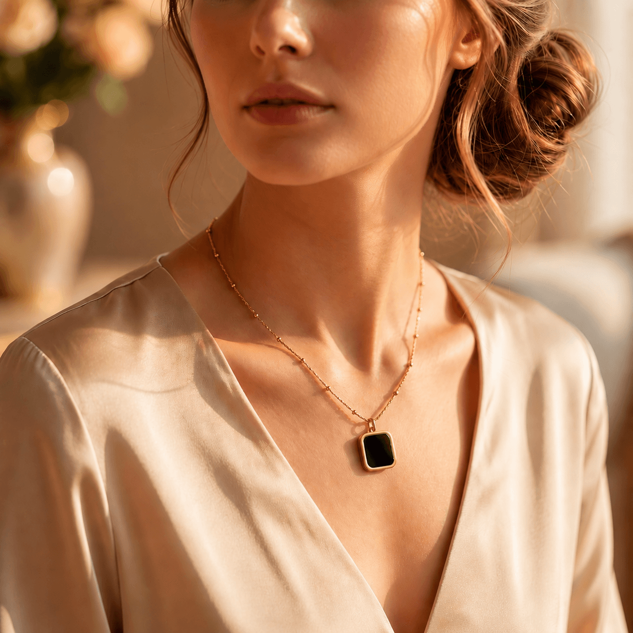 Black Square Pendant