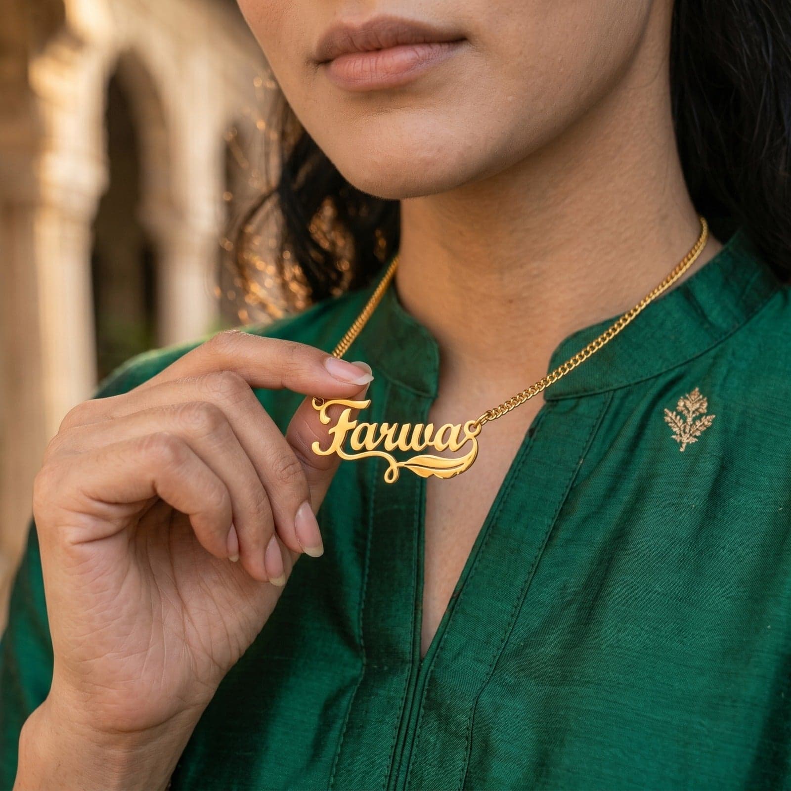 Feather Name Pendant